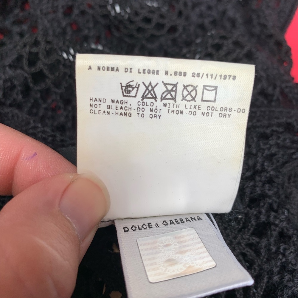 Dolce and Gabbana Size 40 black crochet beaded top - Picture 8 of 13